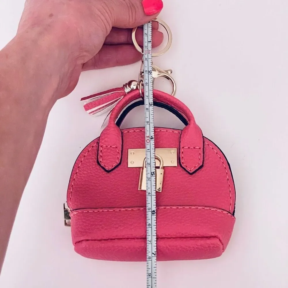 NWT Gorgeous Pink Pu Leather Purse Bag Charm Lobster Keyring Keyring Keyholder